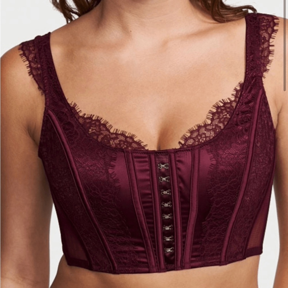 Lace Burgundy Corset Top